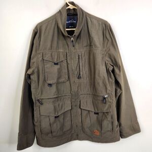 Eddie Bauer Mens Full Zip Mock Neck Multipocket Utility Field Jacket Large